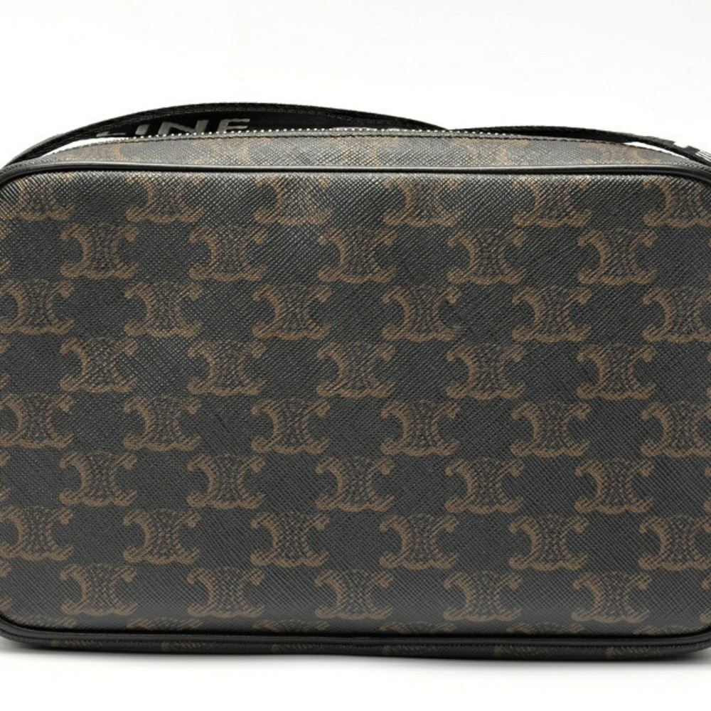 Celine Medium Bag 197202DND.38OS Triomphe Canvas Black E-158345 - Picture 3 of 8